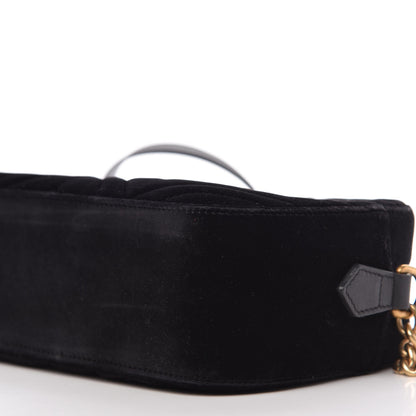 Gucci Velvet Matelasse Small GG Marmont Chain Shoulder Bag Black 7 of 10