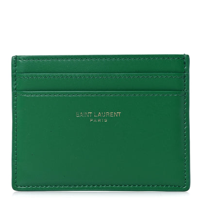 Saint Laurent Calfskin Credit Card Case Green 1 of 8