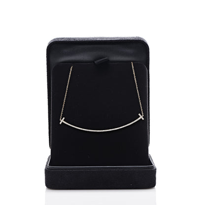 Tiffany 18K Rose Gold Diamond T Smile Pendant Necklace 6 of 6