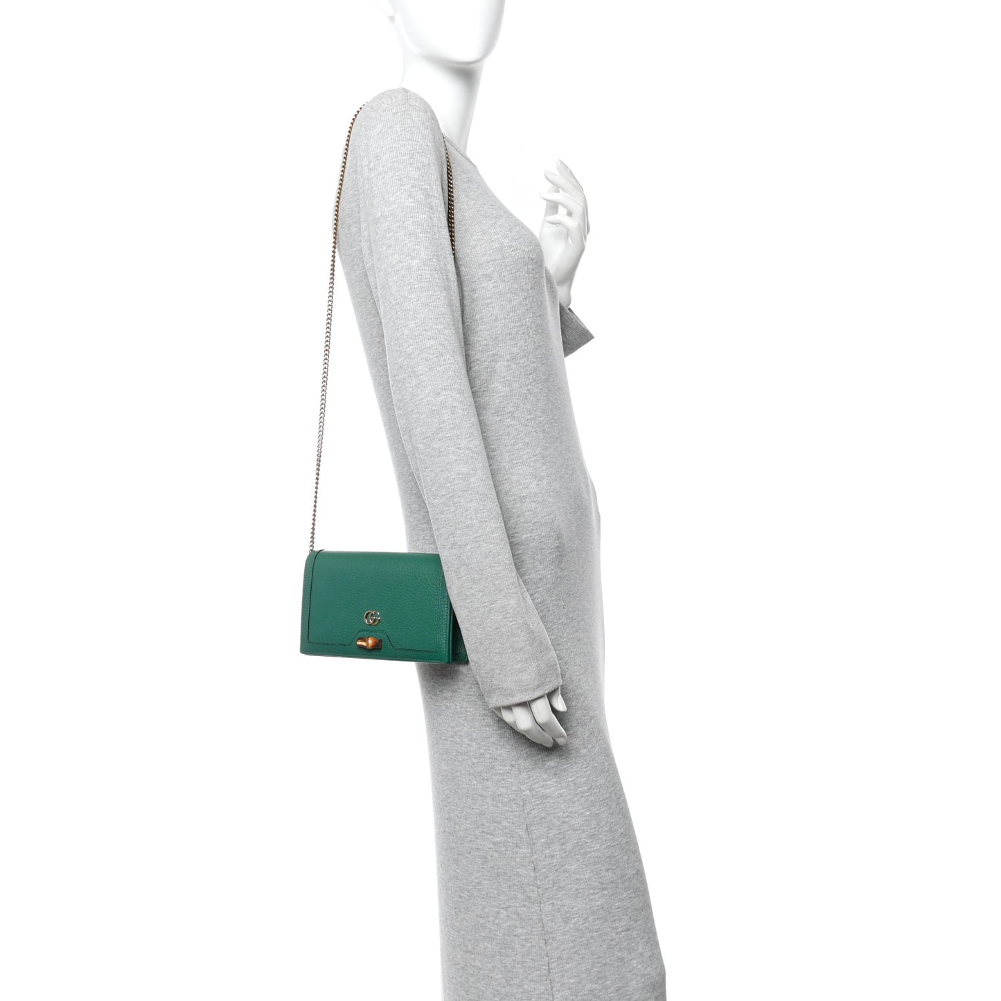 Dollar Pigprint Diana Chain Wallet Green