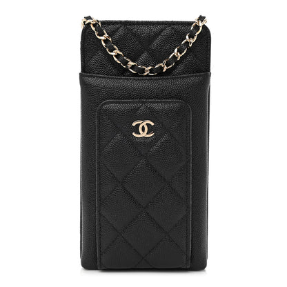 Chanel Caviar Quilted Zip Phone Case Black 1 of 13