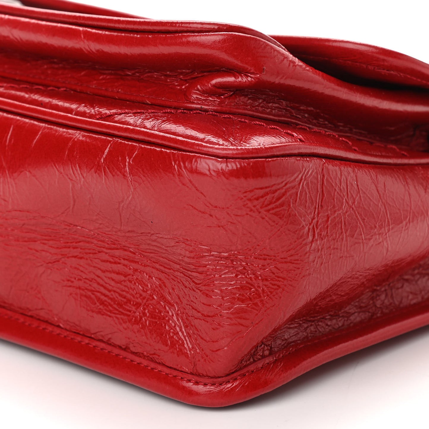 Crinkled Calfskin Matelasse Monogram Baby Niki Chain Satchel Rouge Eros