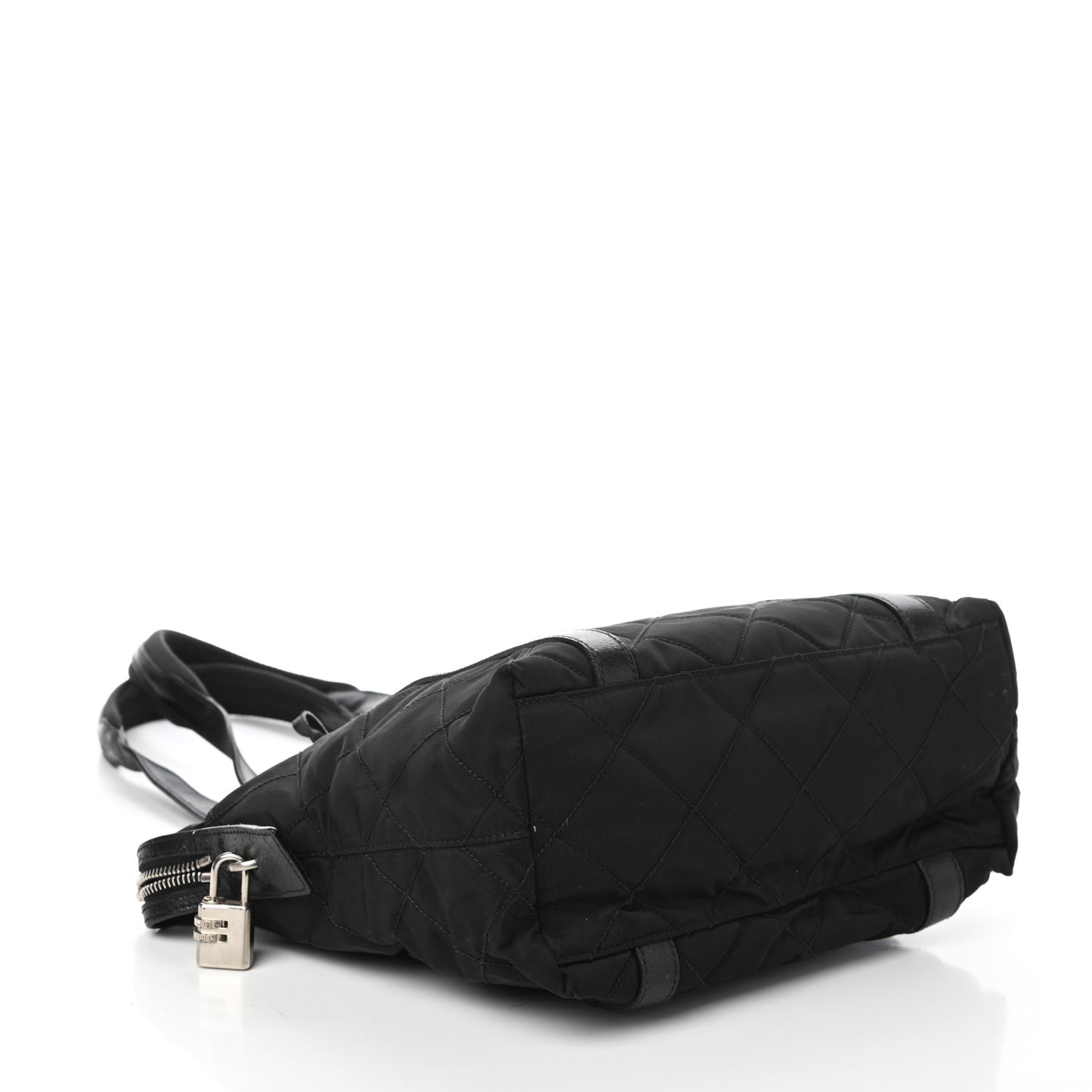 Nylon Tessuto Impuntu Quilted Shoulder Bag Black