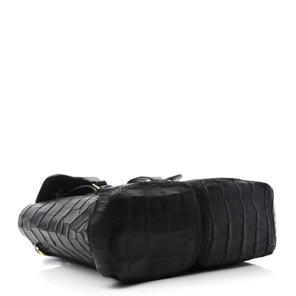 3.1 Phillip Lim 3.1 Calf Hair Calfskin Crocodile Embossed Medium Pashli Satchel Antique Red Black 4 of 12
