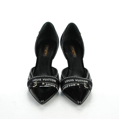 Louis Vuitton Patent Ribbon Pumps 38.5 Black 2 of 9