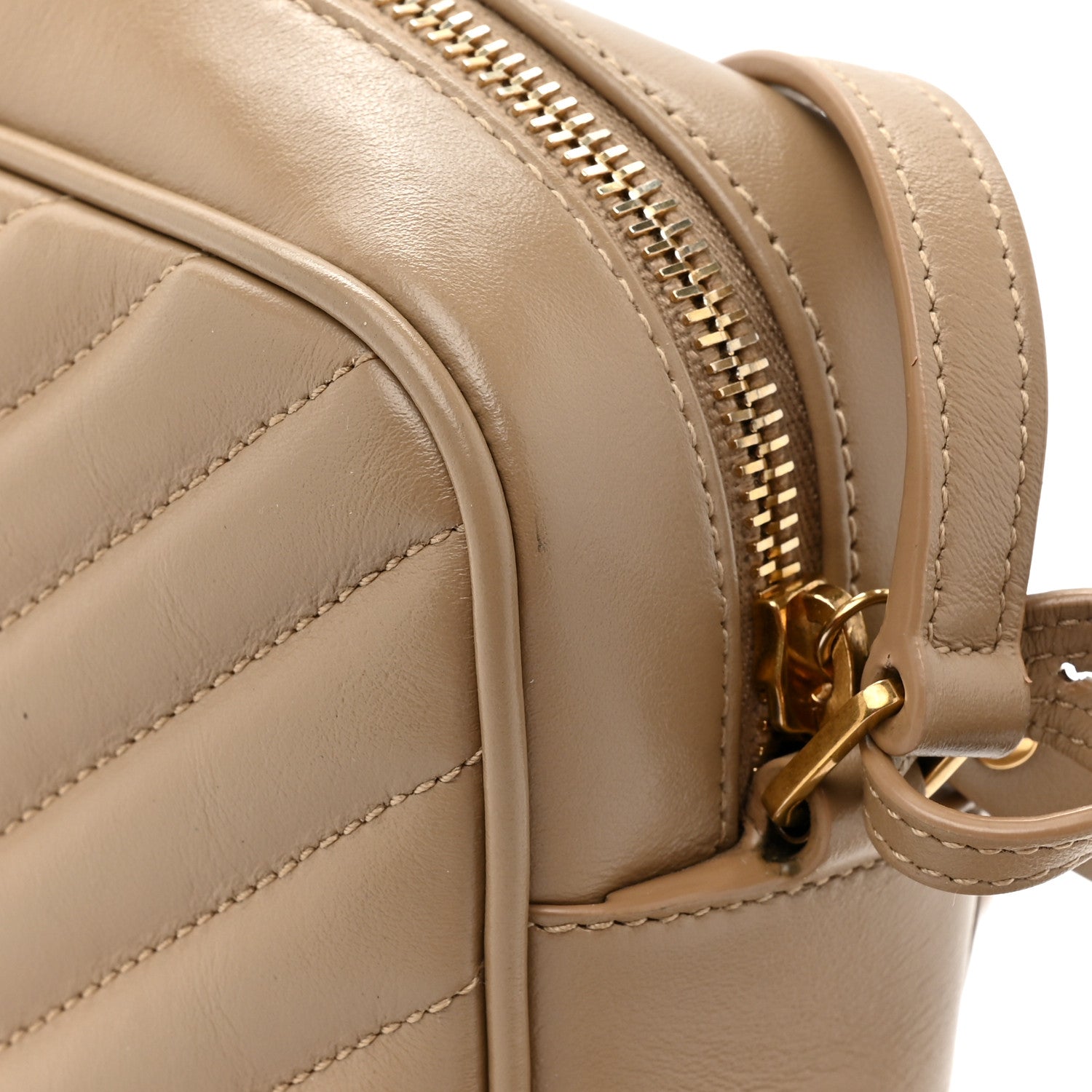 Saint Laurent Calfskin Matelasse Monogram Lou Camera Bag Dark Beige 11 of 11