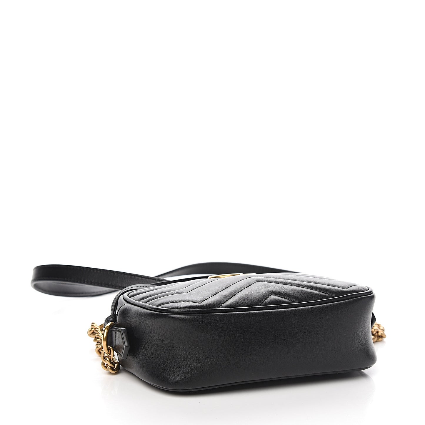 Calfskin Matelasse Mini GG Marmont Chain Shoulder Bag Black