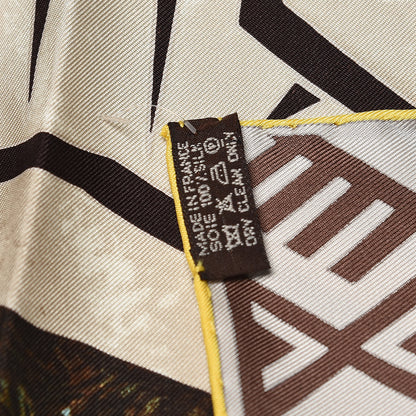 Hermes Silk Wako Ni Scarf 90 Jaune Vert Rouge 4 of 4