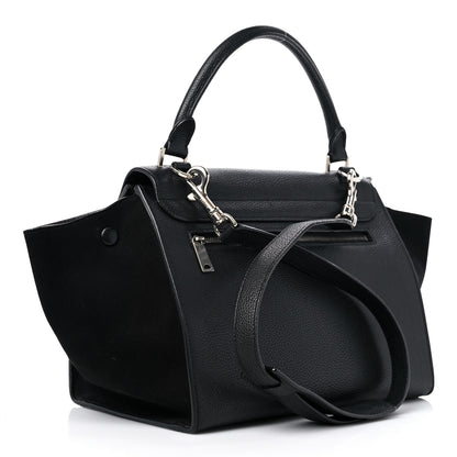 Celine Drummed Calfskin Suede Medium Trapeze Black 3 of 13