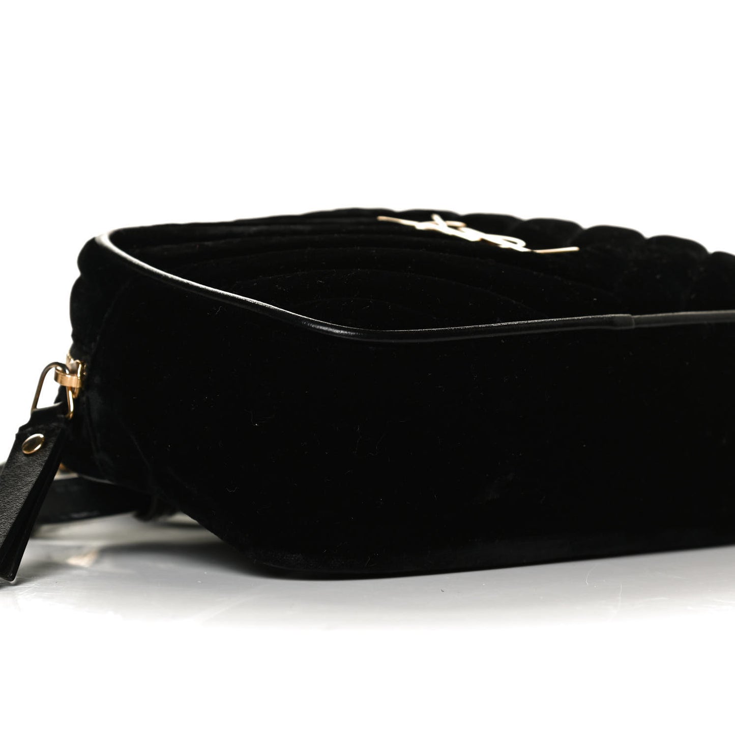 Velour Matelasse Monogram Lou Belt Bag Black