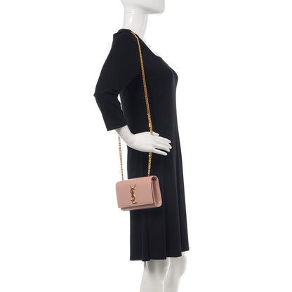 Saint Laurent Grain De Poudre Small Monogram Kate Satchel Pale Pink 2 of 8