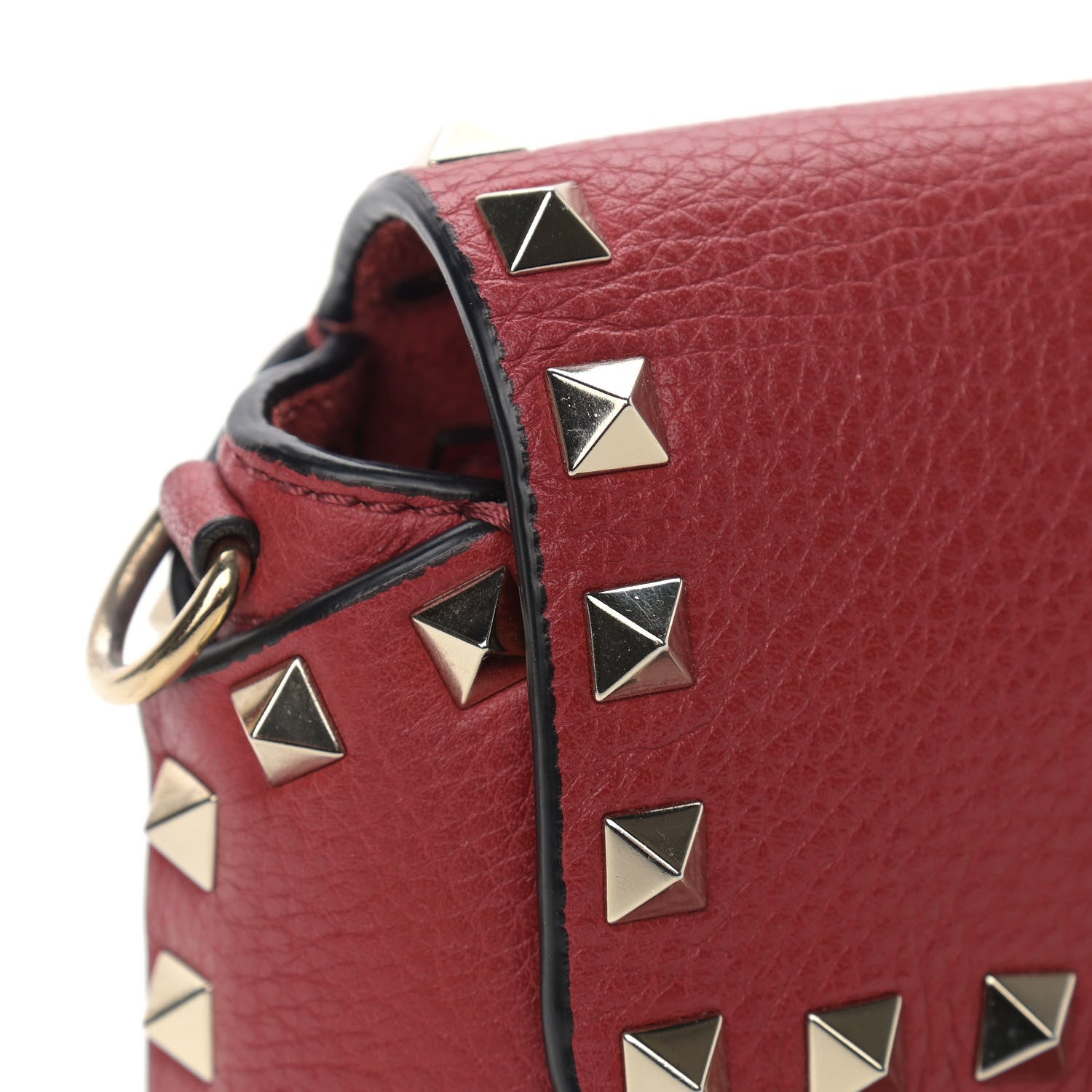Valentino Garavani Pebbled Calfskin Mini Rockstud Crossbody Bag Rosso Valentino 12 of 14