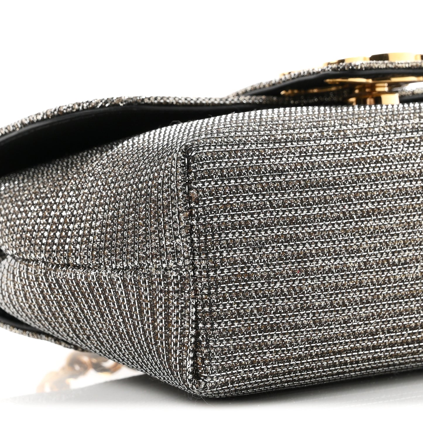 Glitter Textile Mini Victoire Bag Gold