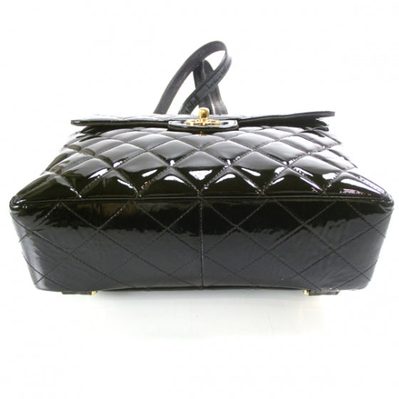 Chanel Patent Quilted Backpack Black 5 of 14