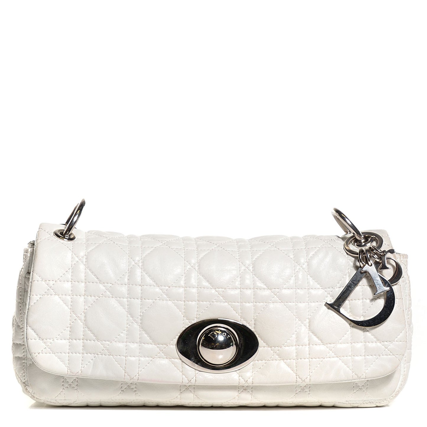 Lambskin Cannage Rendezvous Small Flap White