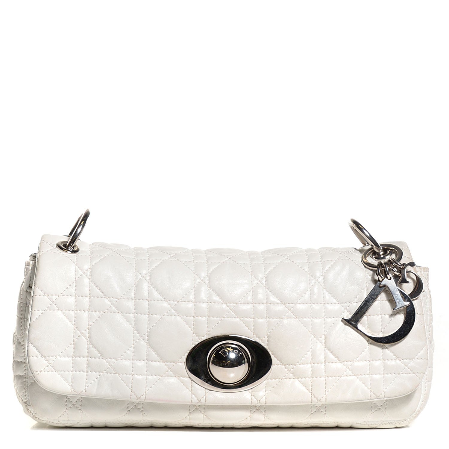 Christian Dior Lambskin Cannage Rendezvous Small Flap White 1 of 9
