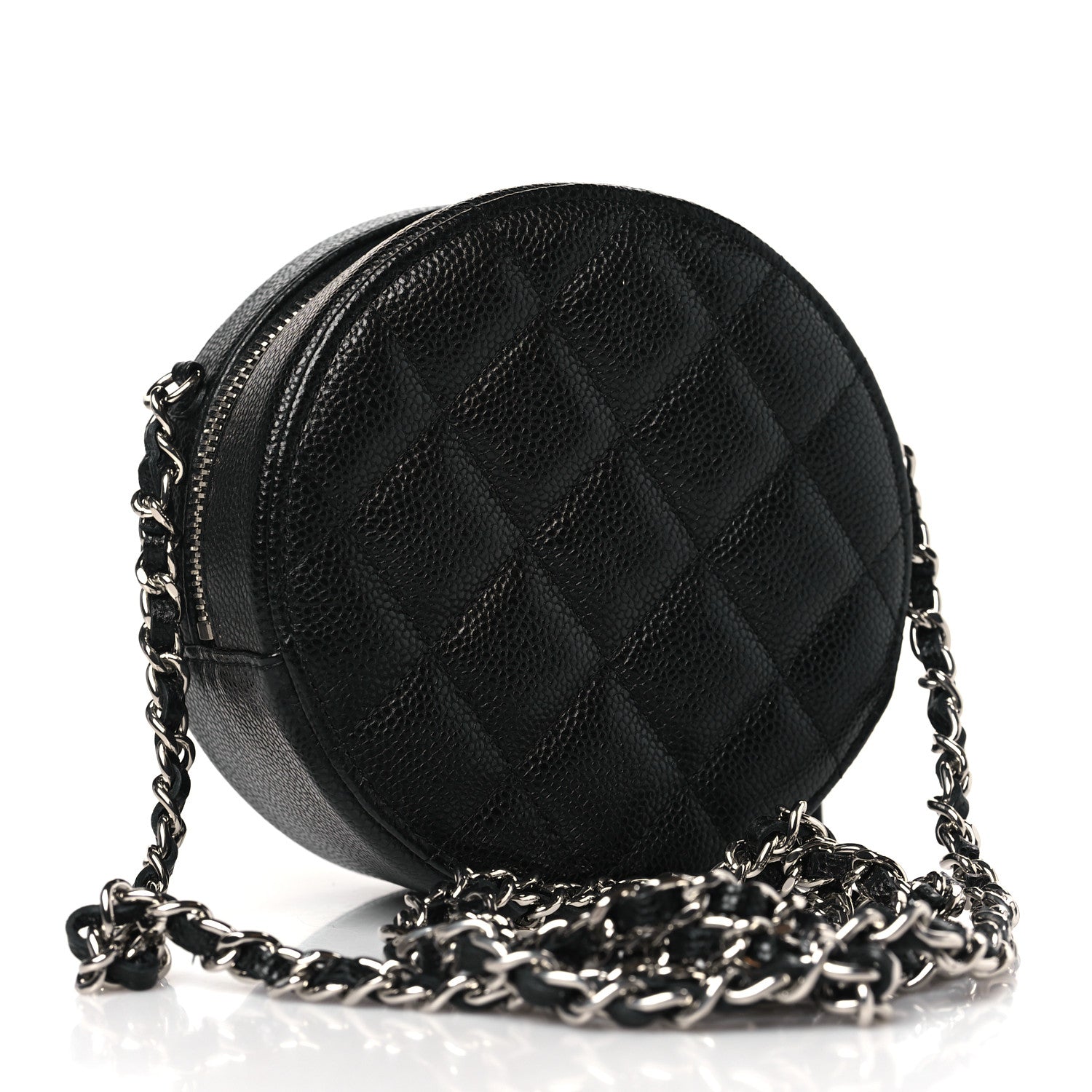 Chanel Caviar Quilted Round Clutch With Chain Black 3 of 9