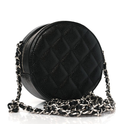 Chanel Caviar Quilted Round Clutch With Chain Black 3 of 9