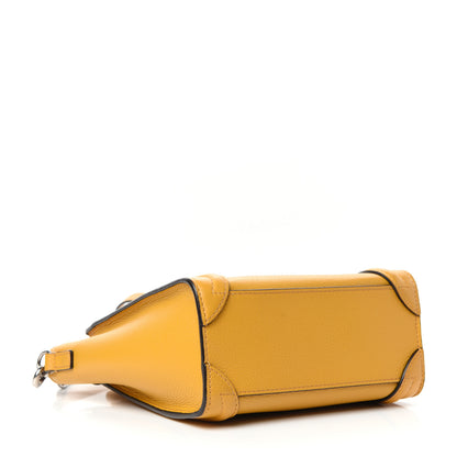 Celine Drummed Calfskin Nano Luggage Ocre 4 of 9