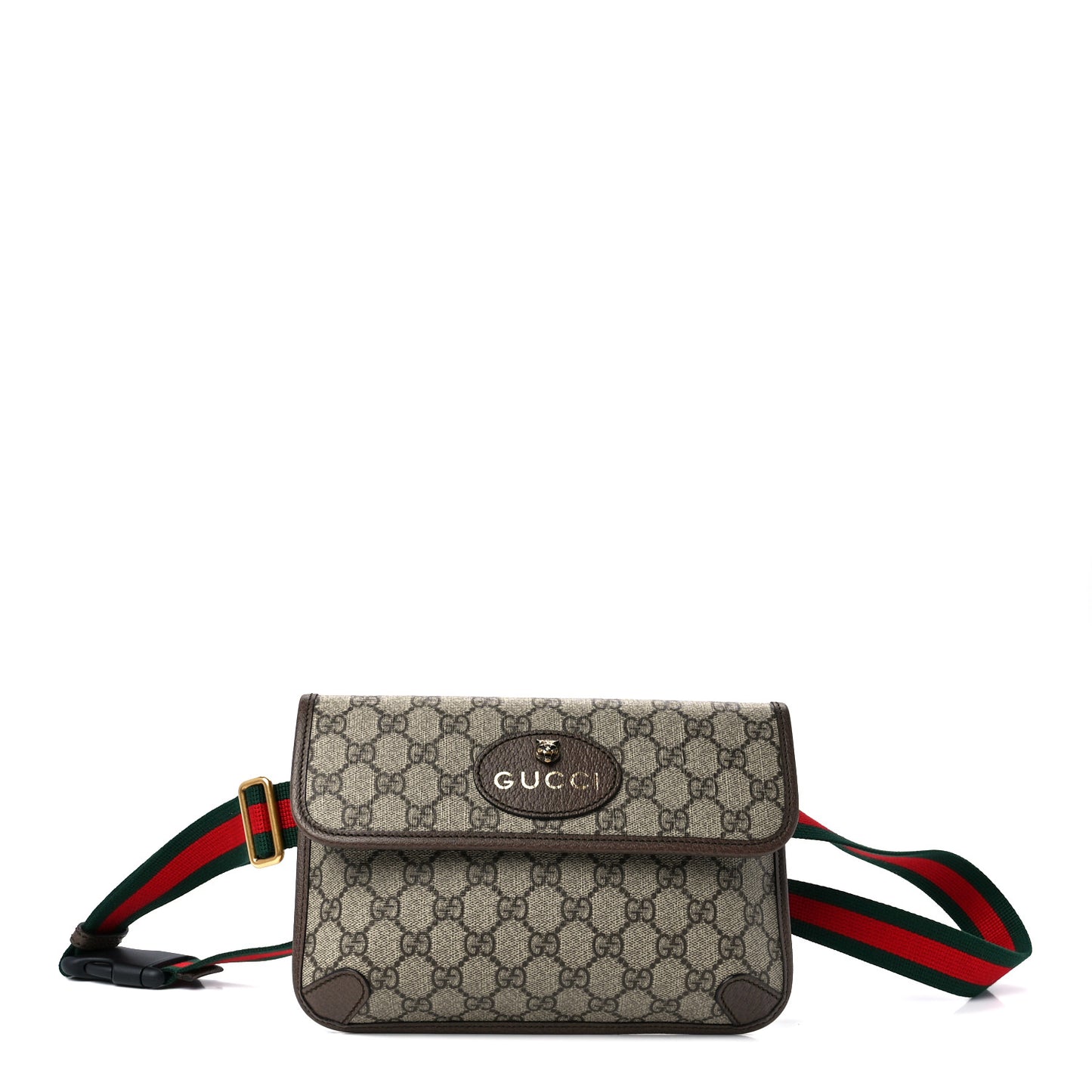 GG Supreme Monogram Neo Vintage Web Belt Bag Brown