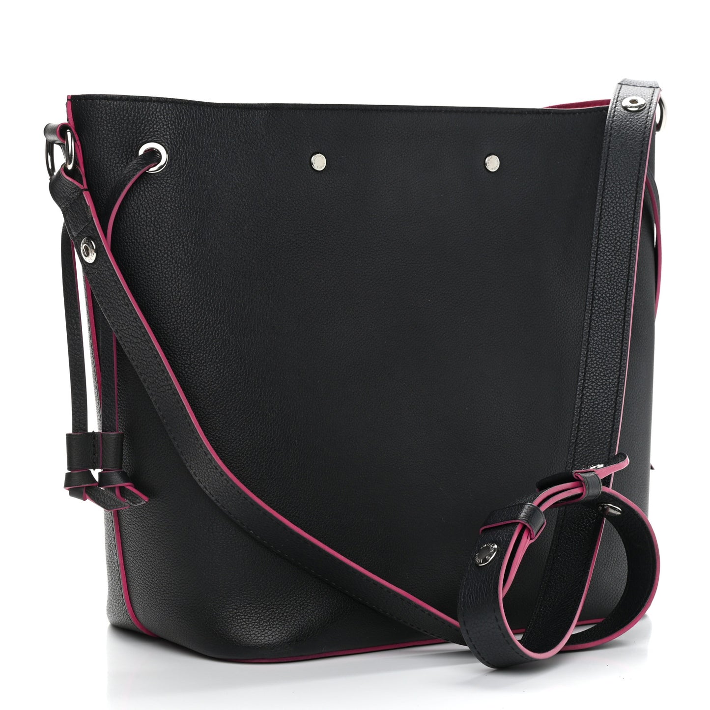 Calfskin Lockme Bucket Black