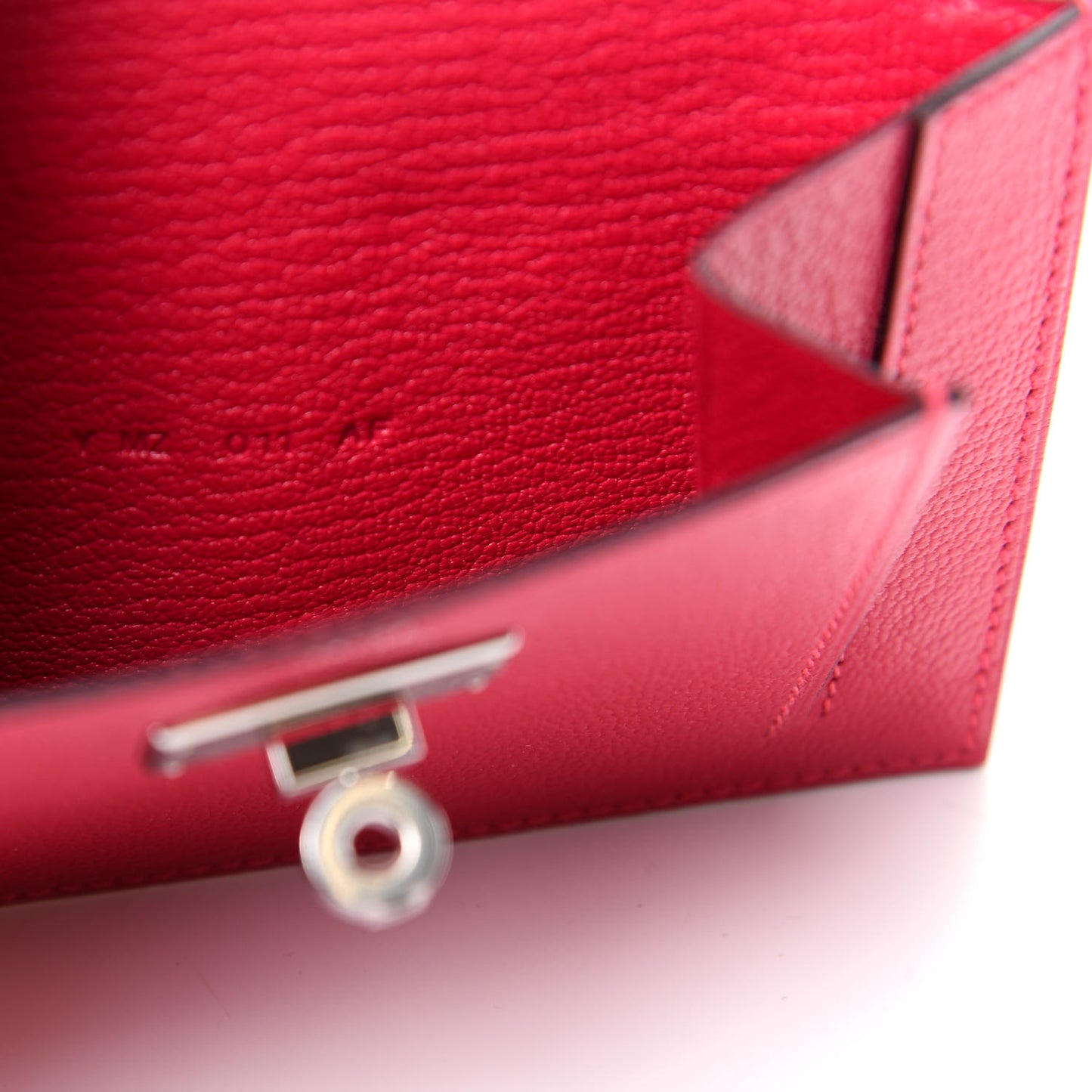 Chevre Mysore Kelly Pocket Compact Wallet Framboise