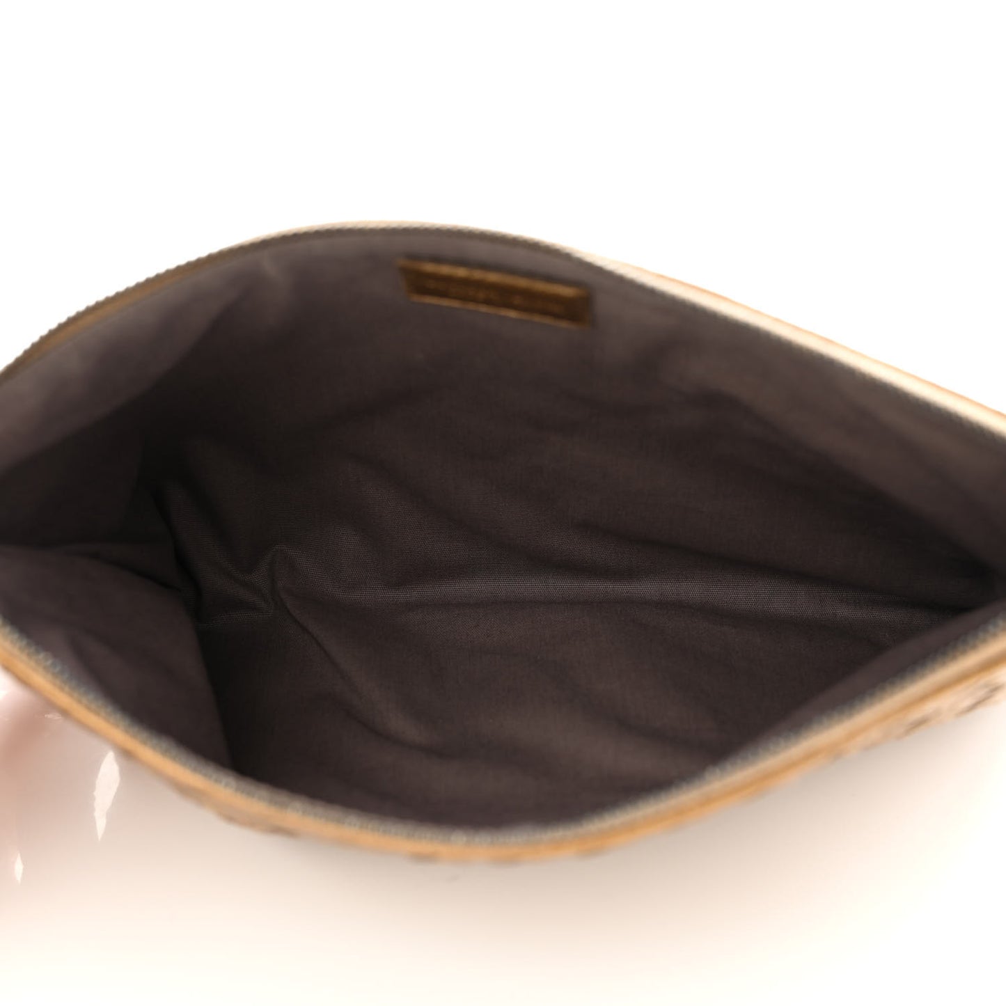 Cervo Intrecciato Wristlet Zip Pouch New Bronze