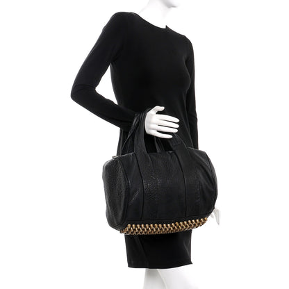 Alexander Wang Pebbled Lambskin Rocco Black Gold Hardware 2 of 13