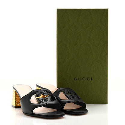 Gucci Cosmos Softy Calfskin Interlocking G Cut Out 55mm Slide Sandals 41.5 Black 9 of 9