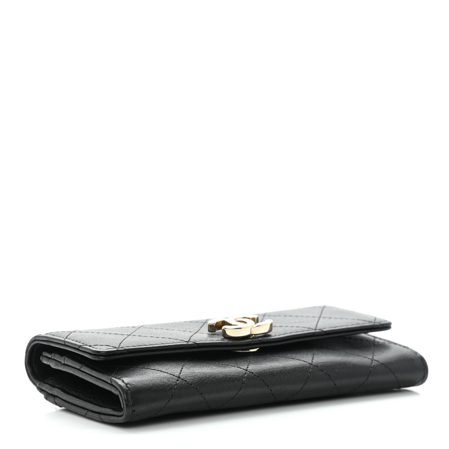 Chanel Calfskin Diamond Stitched CC Wallet Black 4 of 9