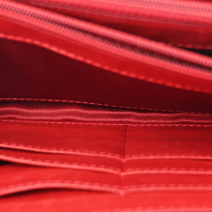 Chanel Patent Calfskin Quilted Brilliant East West Flap Clutch Red 7 of 12