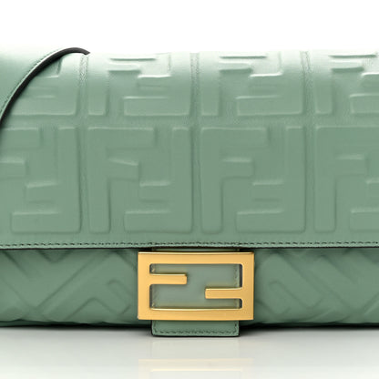 Fendi Nappa FF 1974 Embossed Baguette Menta 8 of 12