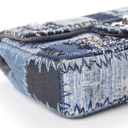 Chanel Denim Tweed Patchwork Medium Single Flap Blue 5 of 10