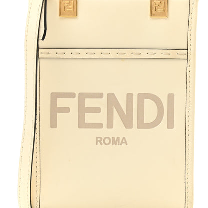 Fendi Vitello King Plexiglass Logo Embossed Mini Fendi Sunshine Shopper Tote White Ice 8 of 10