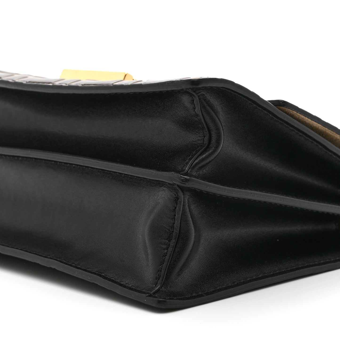 Vitello Liberty Bi-Color FF 1974 Embossed Small Kan U Shoulder Bag Maya Black