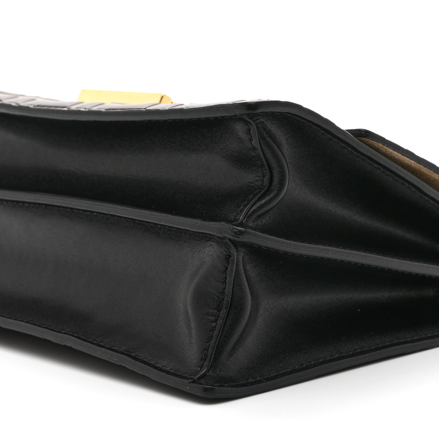Fendi Vitello Liberty Bi-Color FF 1974 Embossed Small Kan U Shoulder Bag Maya Black 11 of 11