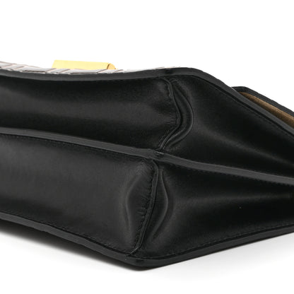 Fendi Vitello Liberty Bi-Color FF 1974 Embossed Small Kan U Shoulder Bag Maya Black 11 of 11