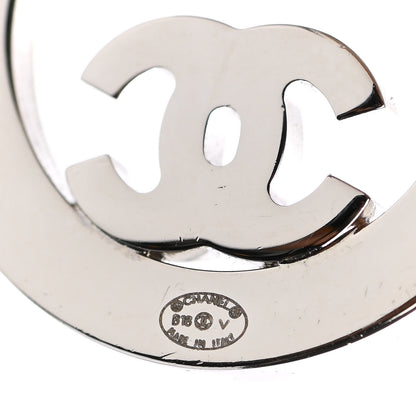 Chanel Crystal CC Round Earrings Silver 4 of 4
