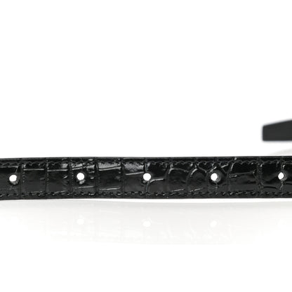 Saint Laurent Calfskin Crocodile Embossed Monogram Kate Belt Bag Black 19 of 20