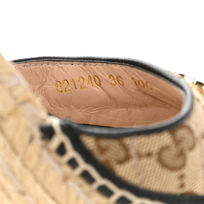 Gucci Monogram Matelasse GG Marmont Ankle Wrap Platform 35/120mm Espadrille Wedges 36 Beige Ebony Black Sand Storm 8 of 10