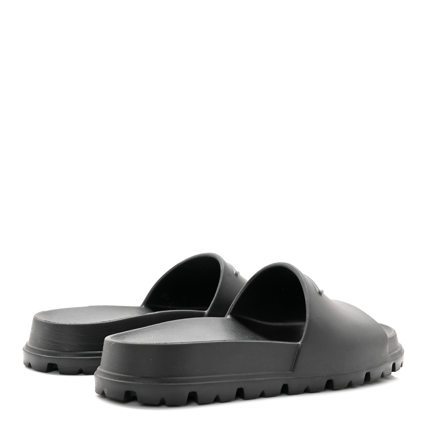 Prada Rubber Triangle Logo Slide Sandals 37 Black 4 of 12