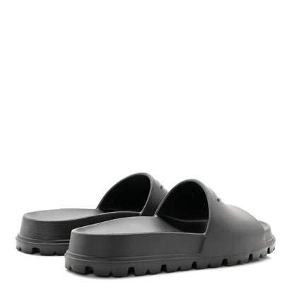 Prada Rubber Triangle Logo Slide Sandals 37 Black 4 of 12