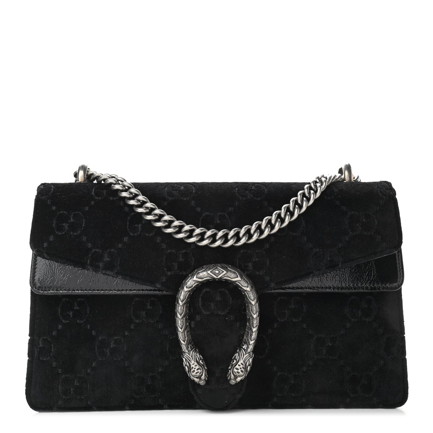 Velvet GG Monogram Small Dionysus Shoulder Bag Black