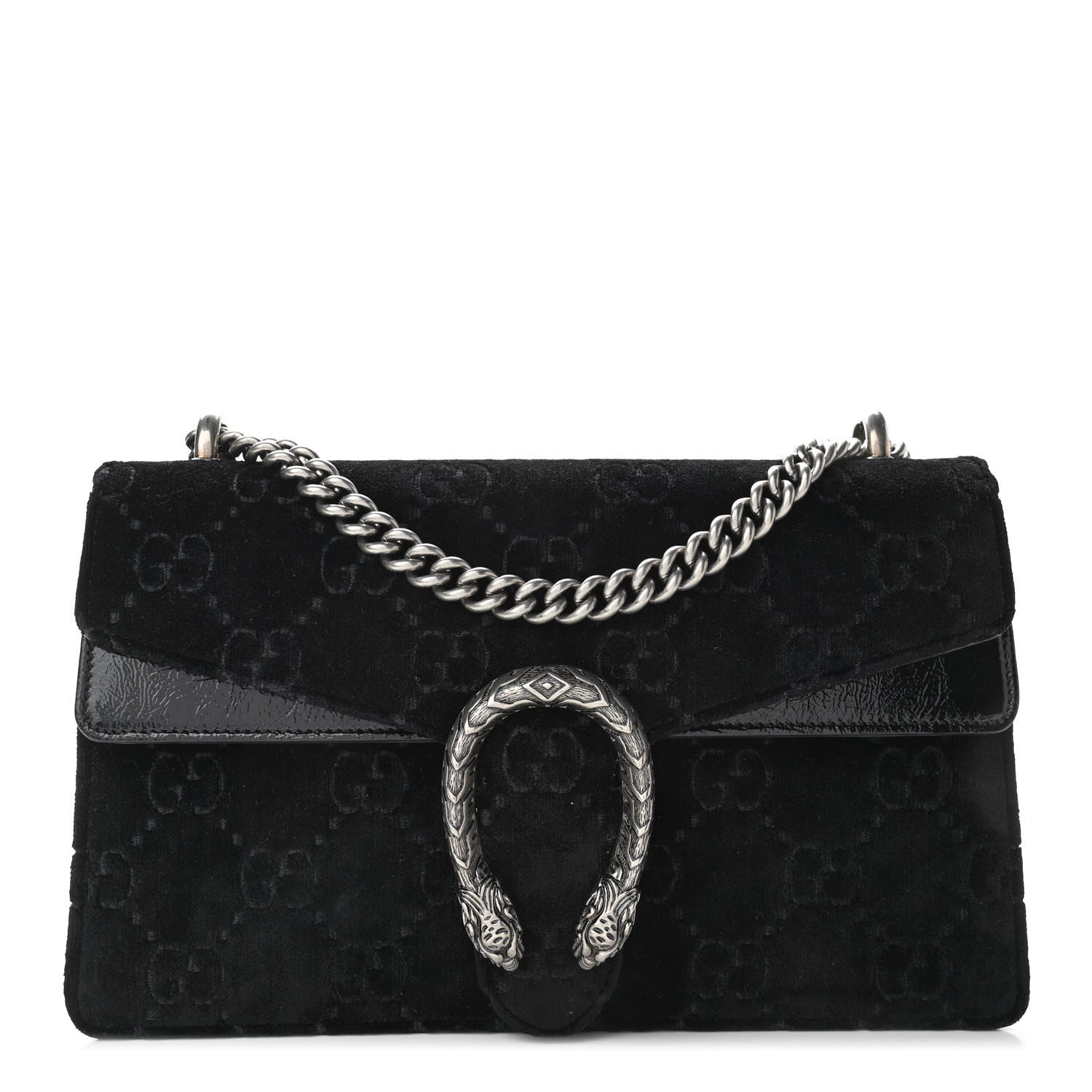 Gucci Velvet GG Monogram Small Dionysus Shoulder Bag Black 1 of 10