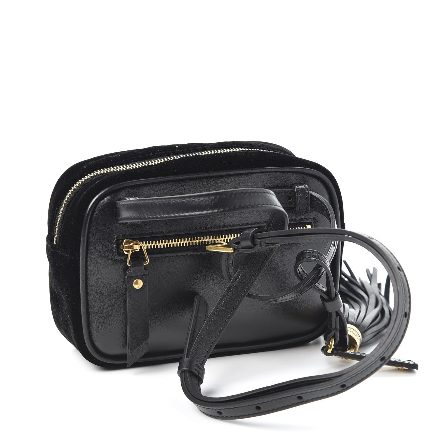 Saint Laurent Velour Matelasse Monogram Lou Belt Bag Black 2 of 9