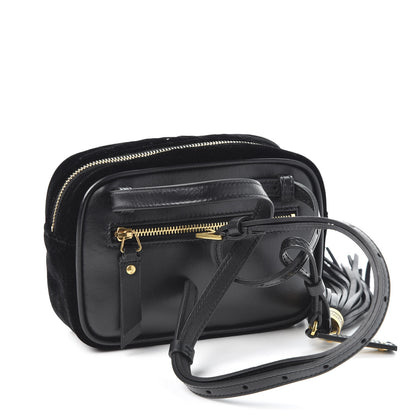 Saint Laurent Velour Matelasse Monogram Lou Belt Bag Black 2 of 9