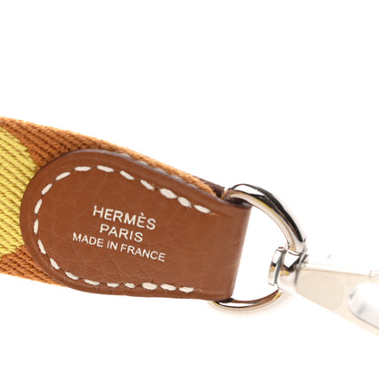 Hermes Toile Swift 25mm Sangle Flipperball Shoulder Strap Caramel Nata Gold 3 of 4