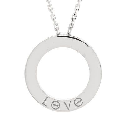 Cartier 18K White Gold Diamond LOVE Paved Necklace 4 of 7