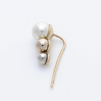 Christian Dior Pearl Mise En Dior Tri Double Tribal Earrings 4 of 7