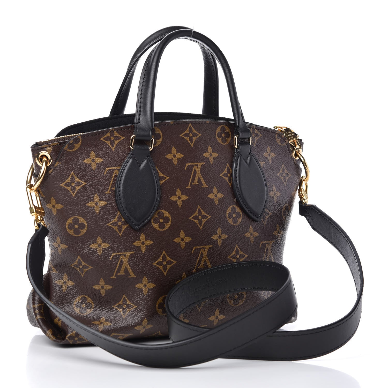 Louis Vuitton Monogram Flower Zipped Tote PM Black 3 of 9